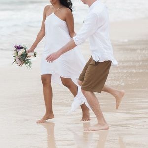 White high-low dress from Express